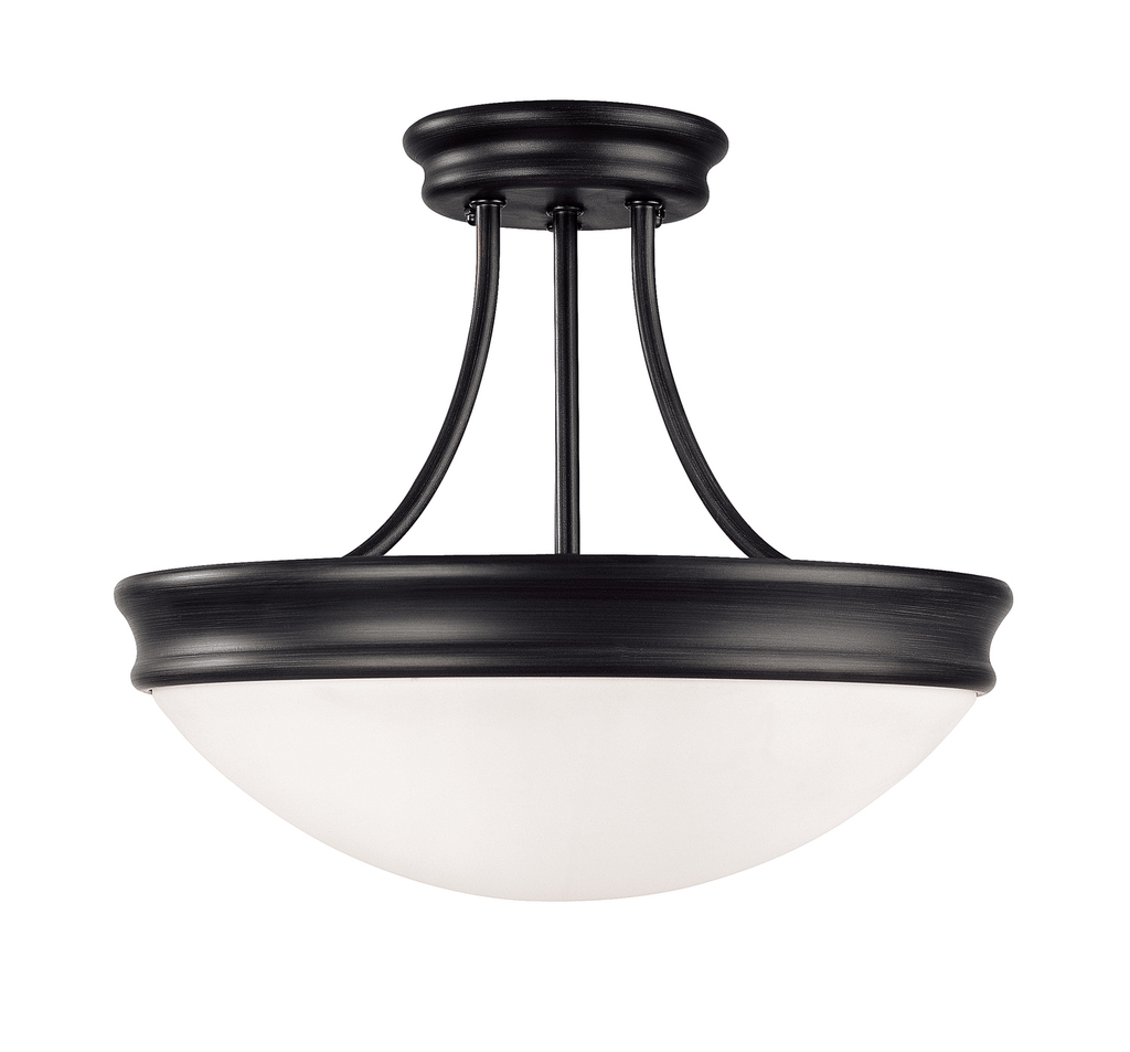 Product image for 3 Light Semi-Flush Mount - Matte Black