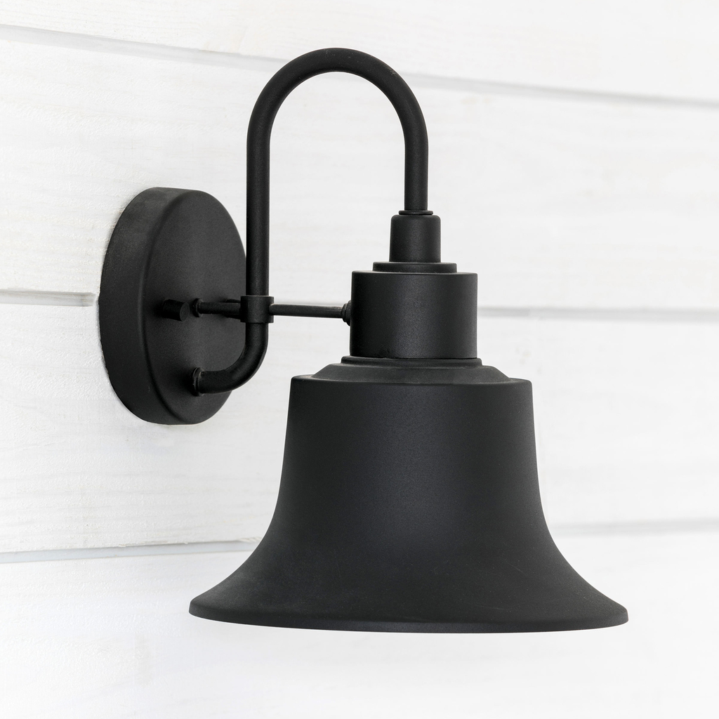 9"W x 11.5"H 1-Light Outdoor Barn-Style Wall Lantern in Black