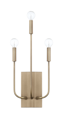 Product image for Zander 3 Light Wall Sconce - Aged Brass