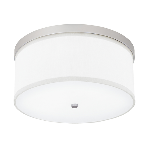 Mayer-DDS-16" W x 7" H 3-Light Flush Mount in Matte Nickel - White Fabric Drum Shade with Diffuser-1