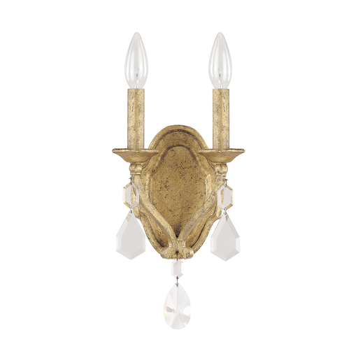 Product image for Blakely 2 Light Wall Sconce - Antique Gold w/ Crystal