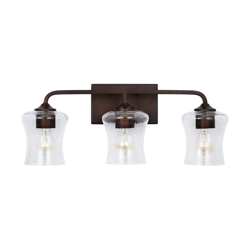 Product image for CAPLTF 139231BZ-499 BRONZE 3LT VANITY 23.25IN WIDE SEEDY GLASS