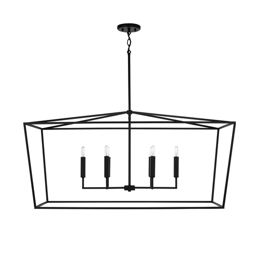 Product image for CAPLTF 837661MB 6 LIGHT ISLAND MATTE BLACK 6 60 WATT E12 CANDELABRA