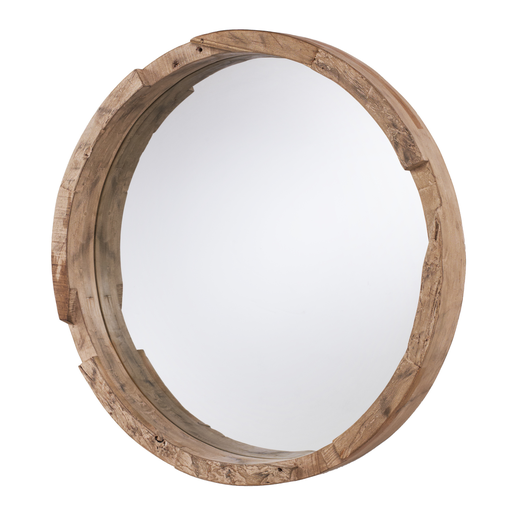 Product image for Round Wood Mirror - Natural Wood