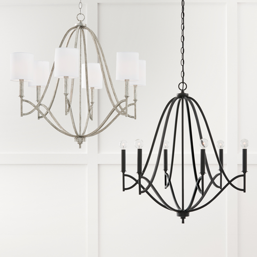 Product image for Sylvia 6 Light Chandelier - Antique Silver