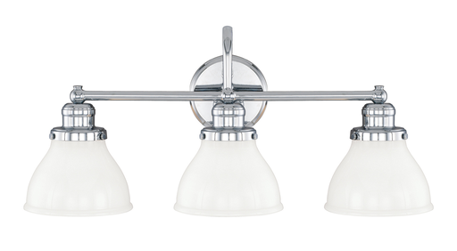 Product image for Baxter 3 Light Vanity - Chrome w/ Milk Glass