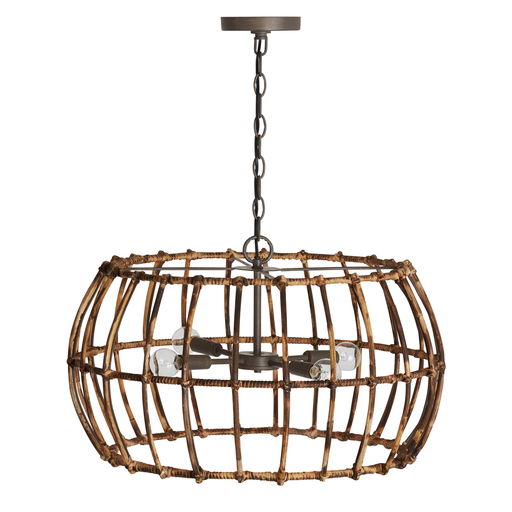 Product image for Sanibel 4 Light Pendant - Blazed Rattan/Nordic Gray
