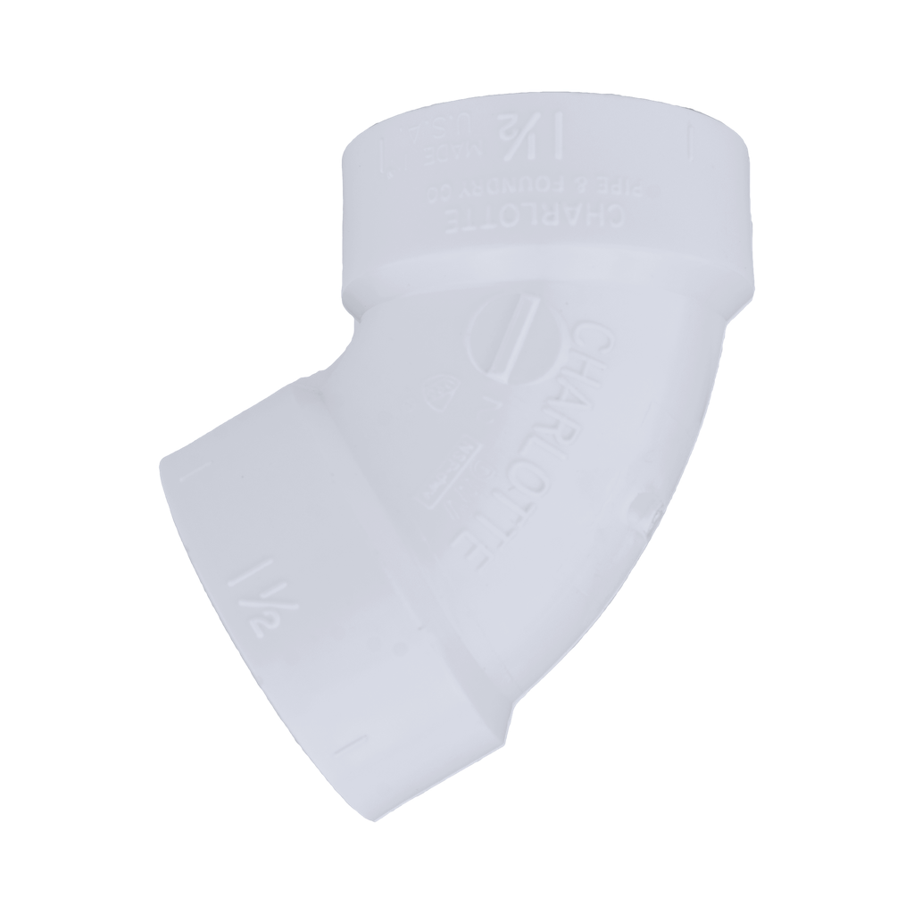 11/2" PVC DWV 60 BEND HUB X HUB Charlotte Pipe Republic Plumbing
