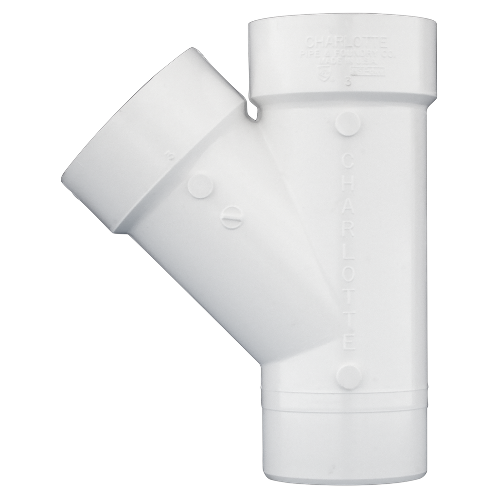 3" PVC DWV STREET WYE Charlotte Pipe Republic Plumbing Supply Co.