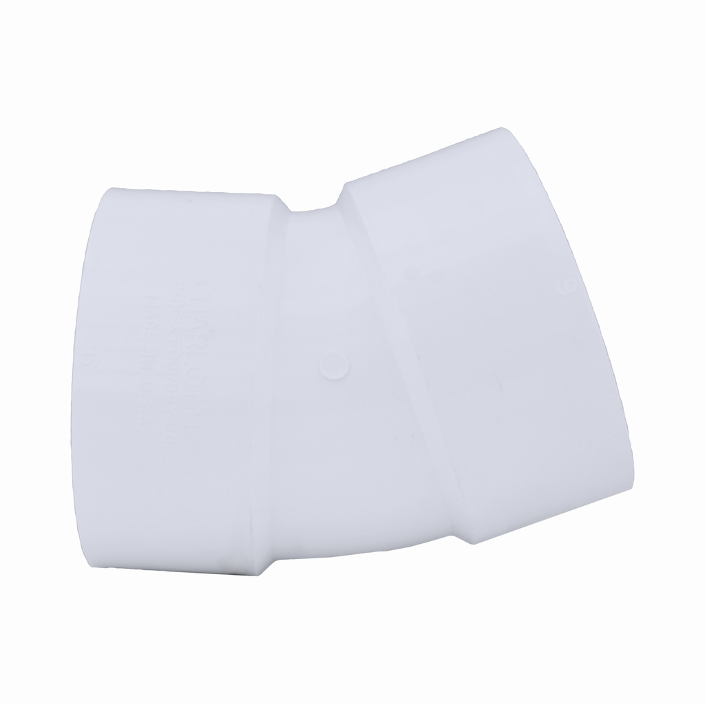 6" PVC DWV 221/2 ELL HUB X HUB Charlotte Pipe Republic Plumbing