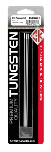 Tungsten 3/32" .8% Zirconiated Pack of 3