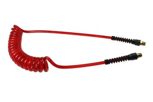 Flexeel Coil, 1/4" x 10', 1/4" NPT Rigid Strain Relief Fittings, Transparent Red