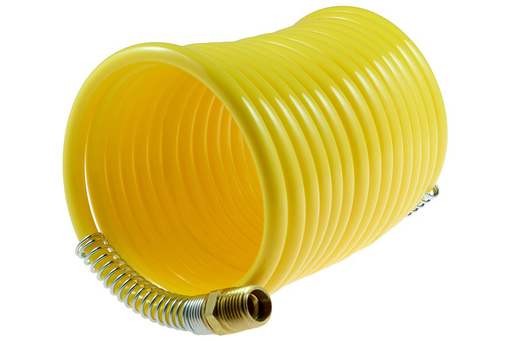 Nylon Coil, 1/4" x 25', 1/4" NPT Rigid Fittings, Yellow