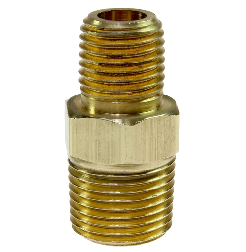 Hex Nipple, 1/2" MPT x 3/8" MPT