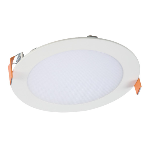 Product image for Halo HLB6099301EMWR 6 in. White Round Integrated LED Recessed Light Direct Mount Kit, 3000K, 90CRI, (No Can Needed)