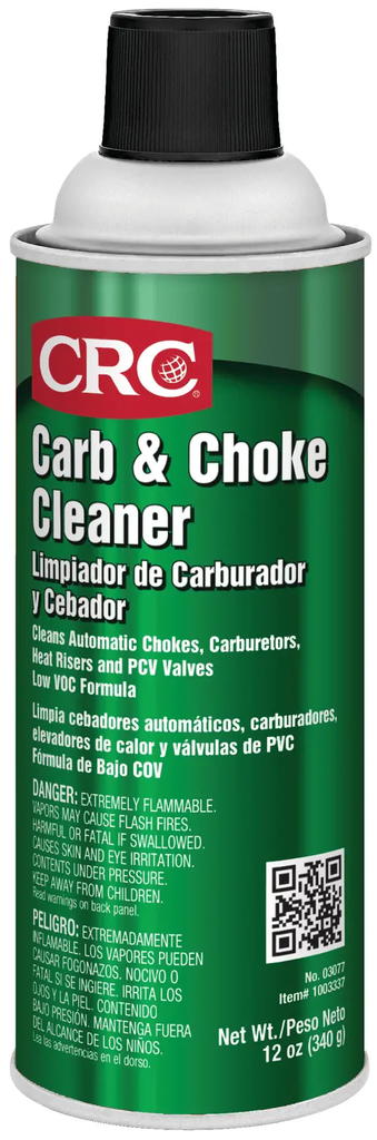 Product image for CRC 1003336 (03077) Carb & Choke Cleaner, 12 Wt Oz