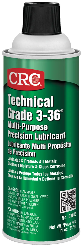 Product image for CRC 1003250 (03003) Technical Grade 3-36&#174; Multi-Purpose Precision Lubricant, 11 Wt Oz