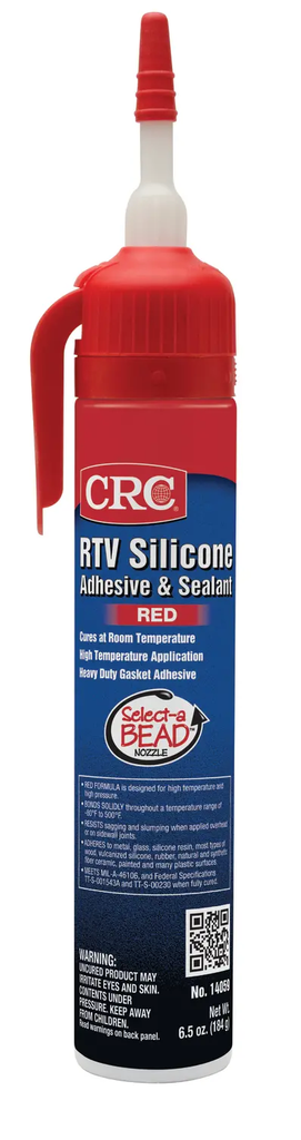 Product image for CRC 1004793 (14059) RTV Silicone Sealant - Red, 6.5 Wt Oz
