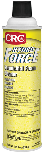 Product image for CRC 1004981 (14430) HydroForce Germicidal Foam Cleaner, 19 Wt Oz