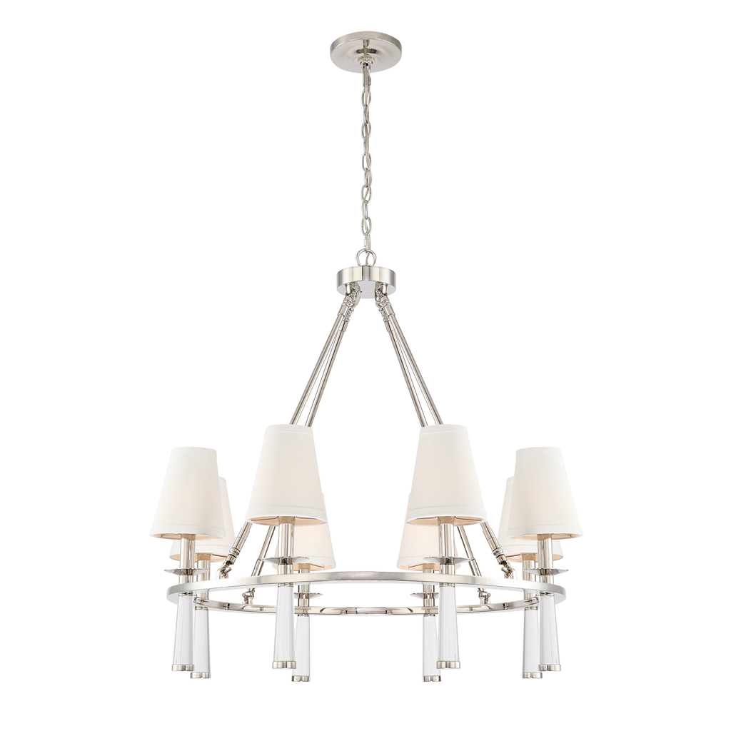 Product image for Baxter 8 Light Chandelier - Polished Nickel
