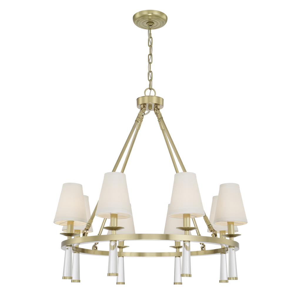 Product image for Baxter 8 Light Chandelier - Aged Brass