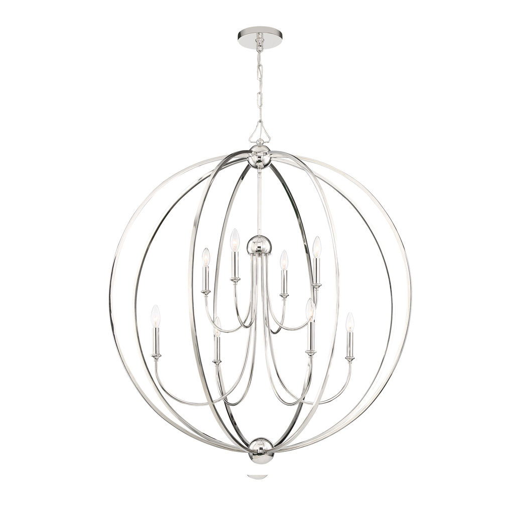 Product image for Sylvan 8 Light Chandelier - Polished Nickel