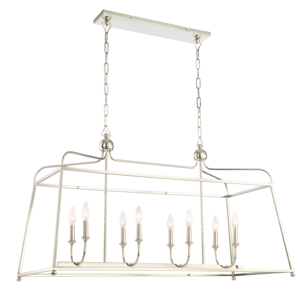 Product image for Sylvan 8 Light Chandelier - Polished Nickel