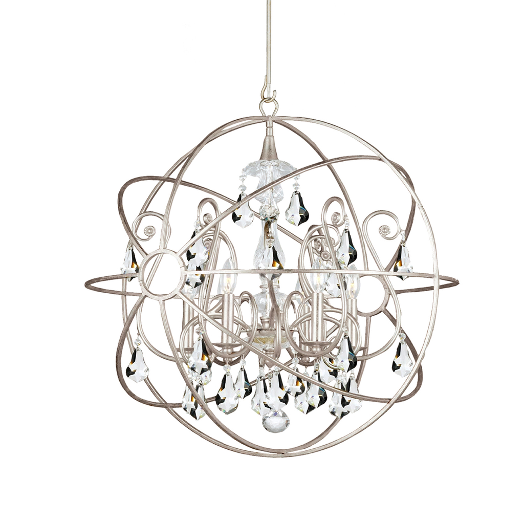 Product image for Solaris 5 Light Chandelier - Olde Silver w/ Swarovski Strass Crystal