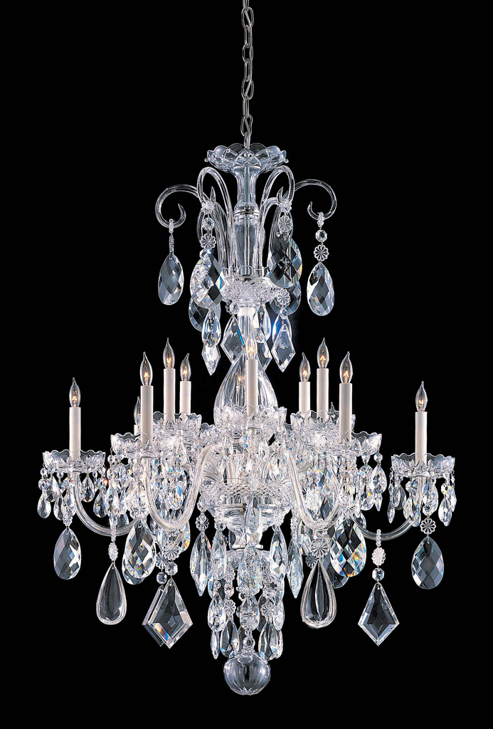Product image for Traditional Crystal 12 Light Chandelier - Polished Chrome