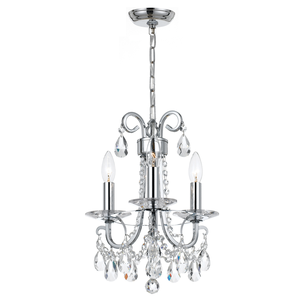 Product image for Othello 3 Light Mini Chandelier - Polished Chrome w/ Swarovski Spectra Crystal