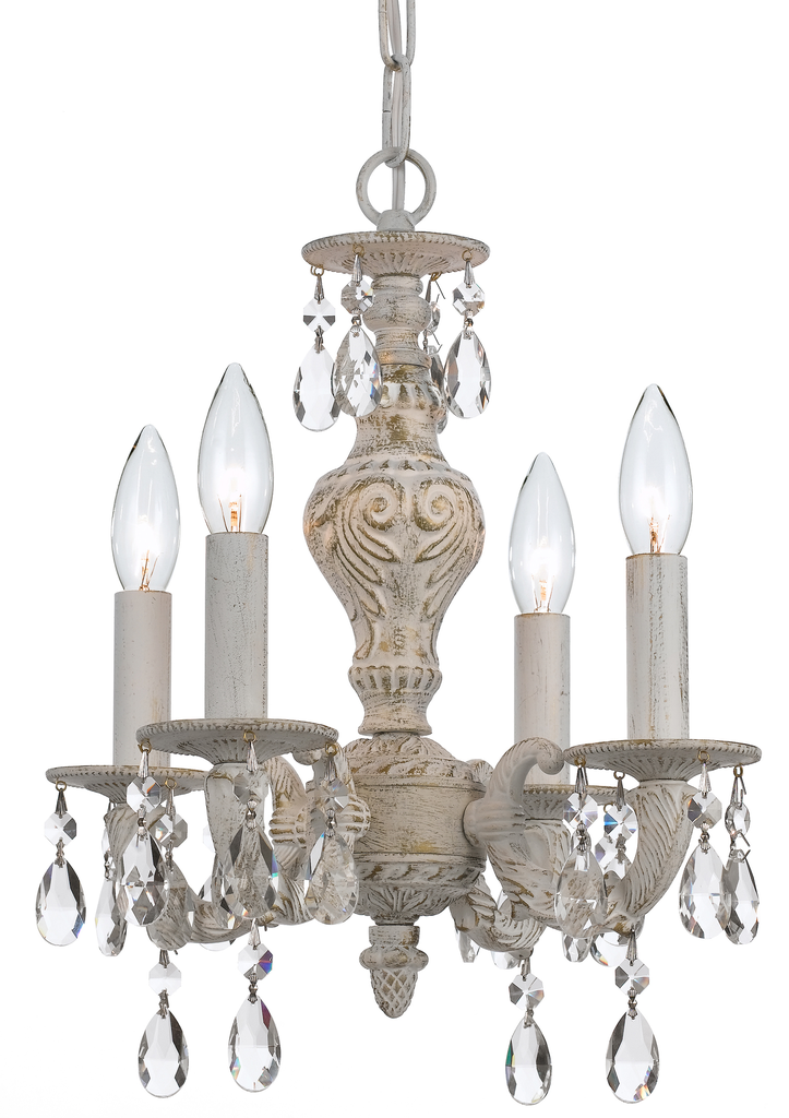Product image for Paris Market 4 Light Mini Chandelier - Antique White w/ Swarovski Strass Crystal