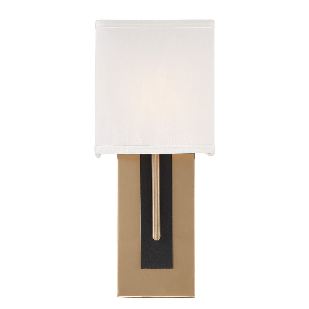 Product image for Brent 1 Light Wall Sconce - Vibrant Gold/Black Forged