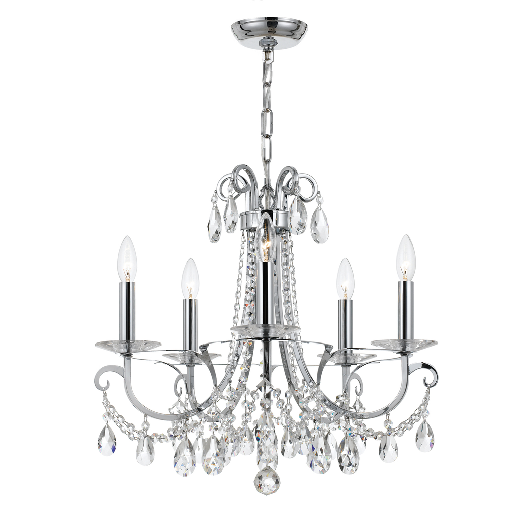 Product image for Othello 5 Light Chandelier - Polished Chrome w/ Swarovski Strass Crystal