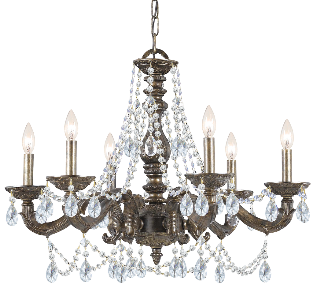 Product image for Paris Market 6 Light Chandelier - Venetian Bronze w/ Hand Cut Crystal