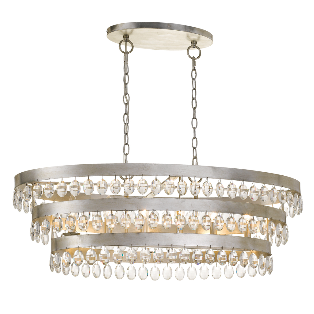 Product image for Perla 6 Light Chandelier - Antique Silver