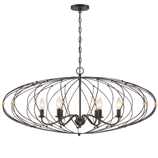 Product image for Zucca 6 Light Chandelier - English Bronze/Antique Gold