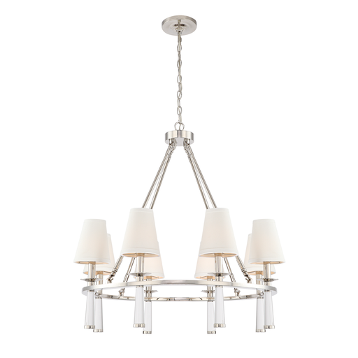 Product image for Baxter 8 Light Chandelier - Polished Nickel
