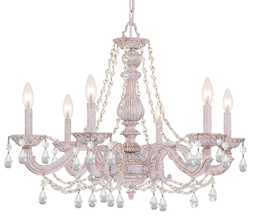 Product image for Paris Market 6 Light Chandelier - Antique White w/ Swarovski Strass Crystal