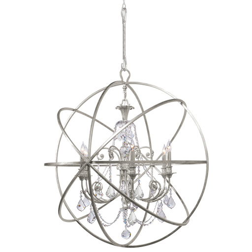 Product image for Solaris 6 Light Chandelier - Olde Silver w/ Swarovski Strass Crystal
