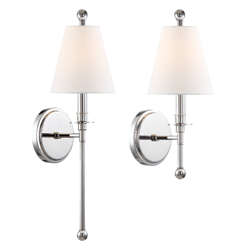 Product image for Riverdale 1 Light Wall Sconce - Polished Nickel