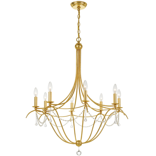 Mayer-DDS-Metro 8 Light Crystal Beads Antique Gold Chandelier-1