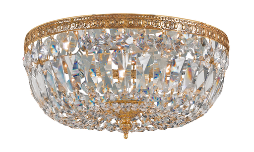 Product image for 3 Light Flush Mount - Olde Brass w/ Clear Italian Crystal
