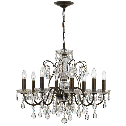 Product image for Butler 8 Light Chandelier - English Bronze w/ Hand Cut Crystal