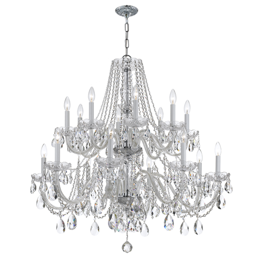 Product image for Traditional Crystal 16 Light Chandelier - Polished Chrome w/ Hand Cut Crystal
