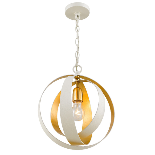Product image for Luna 1 Light Mini Chandelier - Matte White/Antique Gold