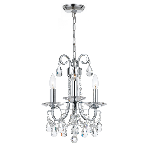 Product image for Othello 3 Light Mini Chandelier - Polished Chrome w/ Swarovski Strass Crystal