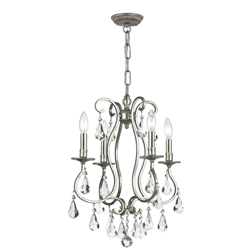 Product image for Ashton 4 Light Mini Chandelier - Olde Silver w/ Swarovski Strass Crystal