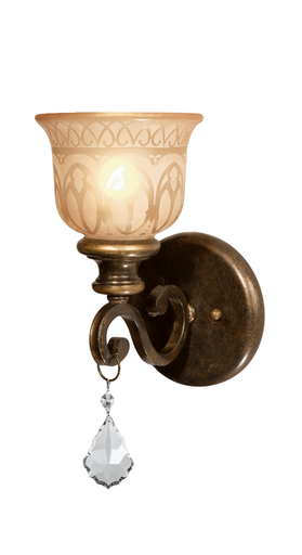 Product image for Norwalk 1 Light Wall Sconce - Bronze Umber w/ Hand Cut Crystal