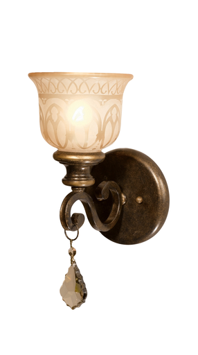 Product image for Norwalk 1 Light Wall Sconce - Bronze Umber w/ Golden Teak Hand Cut Crystal