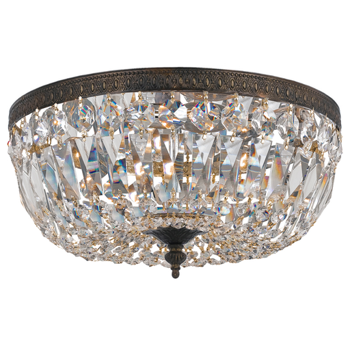 Product image for 3 Light Flush Mount - English Bronze w/ Swarovski Spectra Crystal
